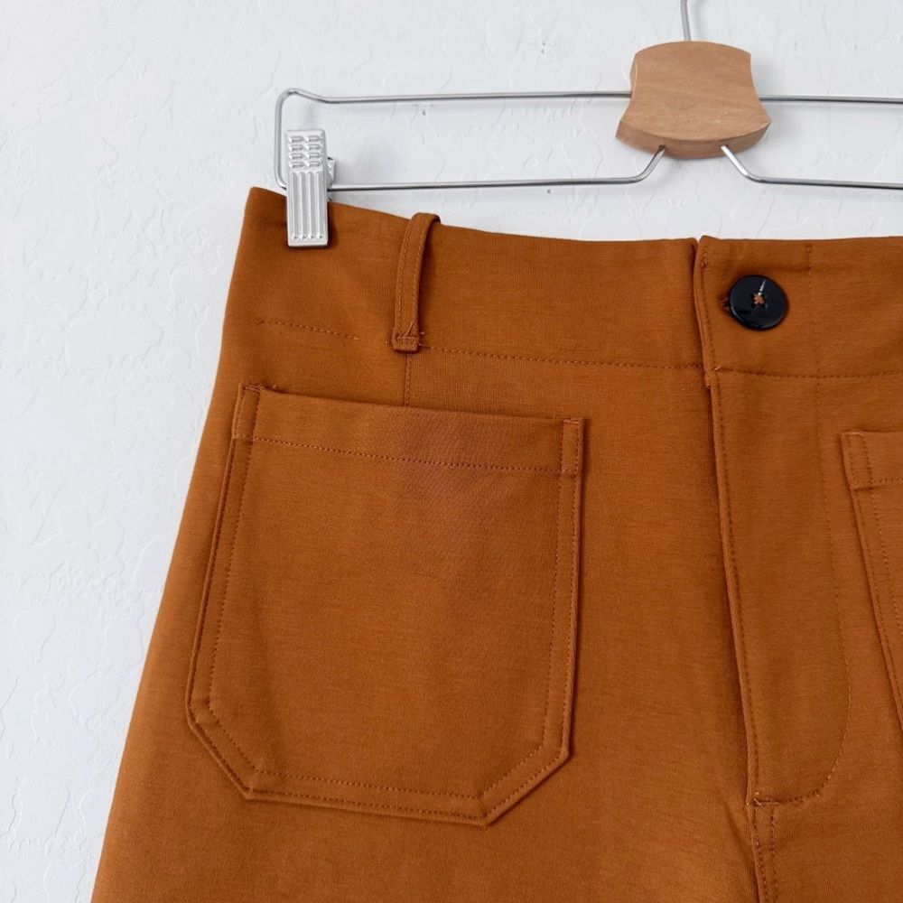 NWT Tahari Wide Leg Pant High Rise Patch Pockets In Burnt Orange Size 10 - Picture 6 of 9